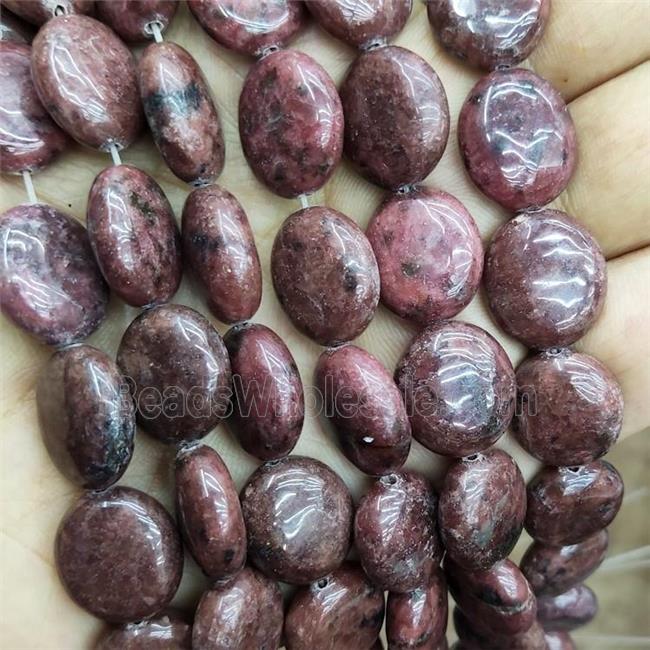Natural Chinese Rhodonite Oval Beads Red