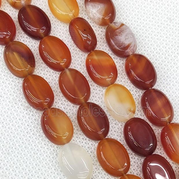 Red Carnelian Agate Oval Beads