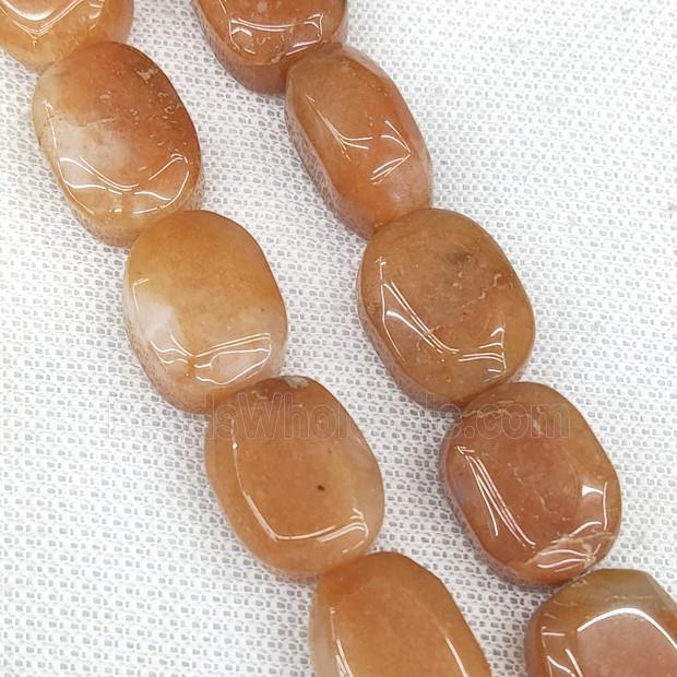 Natural Peach Aventurine Oval Beads