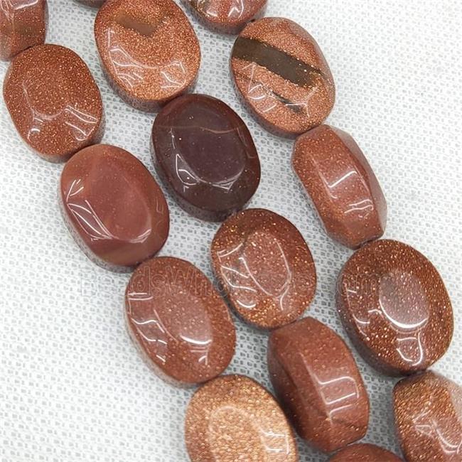 Golden Sandstone Oval Beads