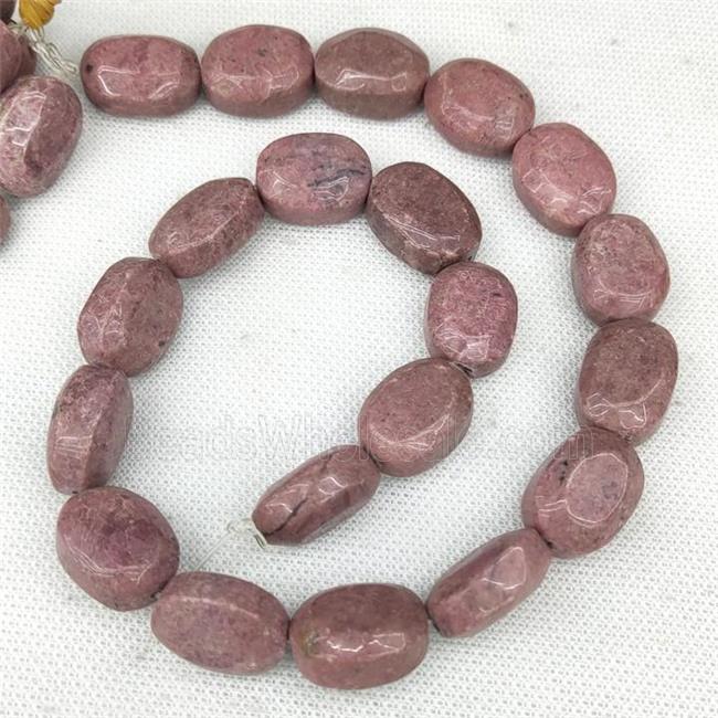 Natural Chinese Rhodonite Oval Beads Red