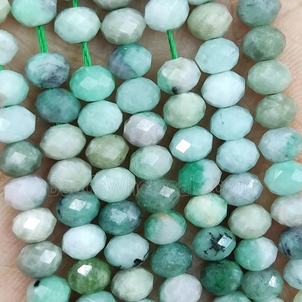 Natural Australian Chrysoprase Beads Green Faceted Rondelle