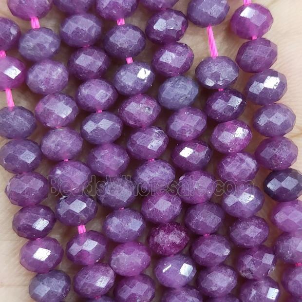 Natural Ruby Beads Faceted Rondelle