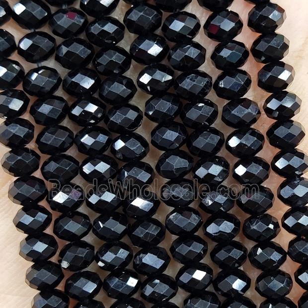 Natural Black Tourmaline Beads Faceted Rondelle