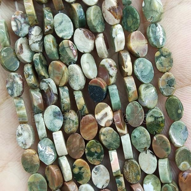 Natural Rhyolite Beads Oval Green