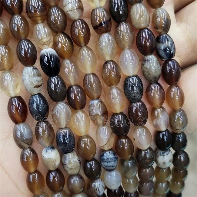 Coffee Agate Rice Beads