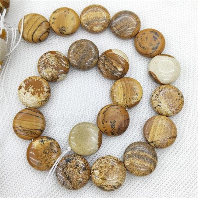 Natural Picture Jasper Circle Beads