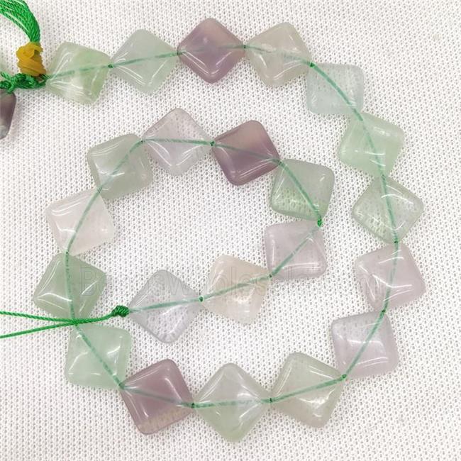 Natural Fluorite Beads Green Square Corner-Drilled