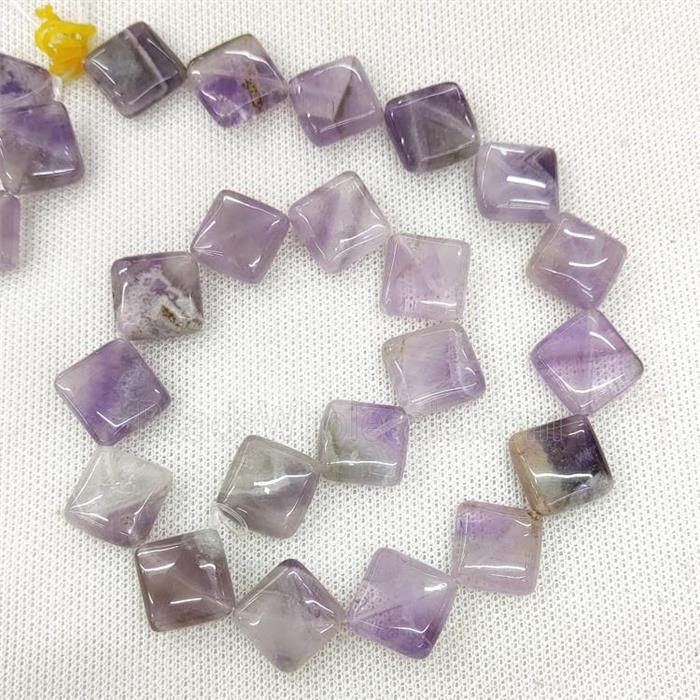 Natural Fluorite Beads Purple Square Corner-Drilled