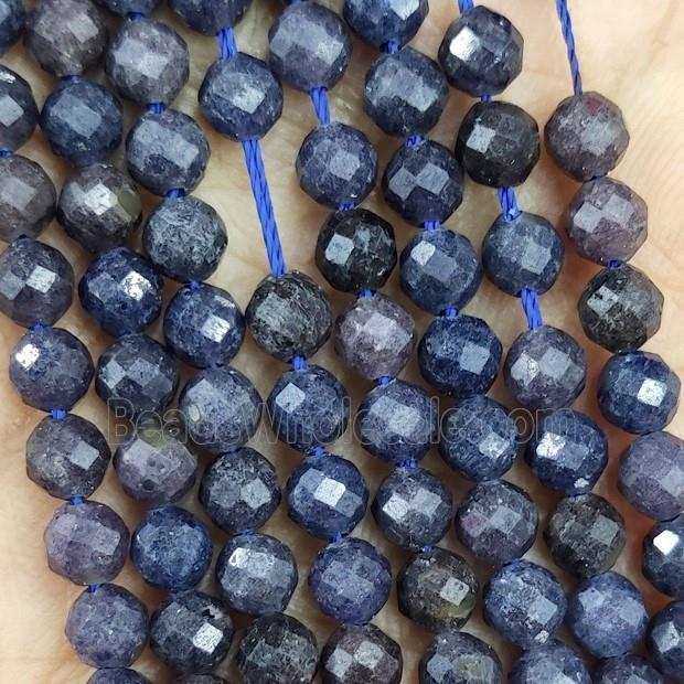 Natural Sapphire Beads DeepBlue B-Grade Faceted Round