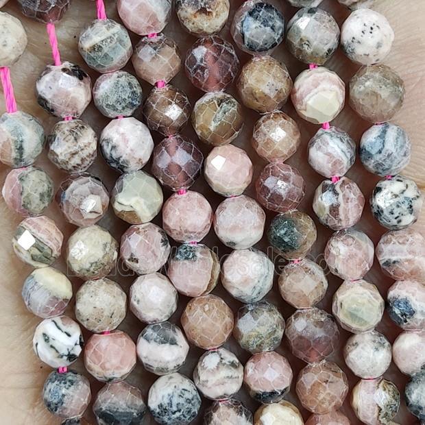 Natural Argentine Rhodochrosite Beads Pink B-Grade Faceted Round
