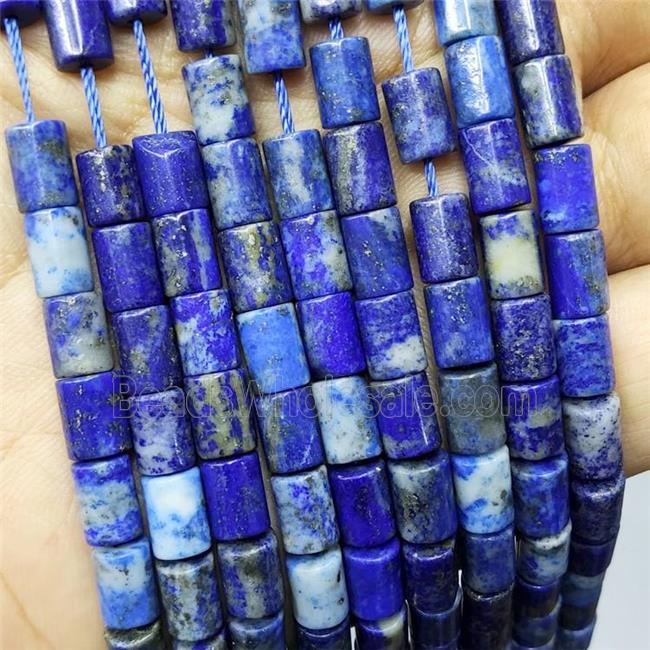 Natural Blue Lapis Lazuli Tube Beads
