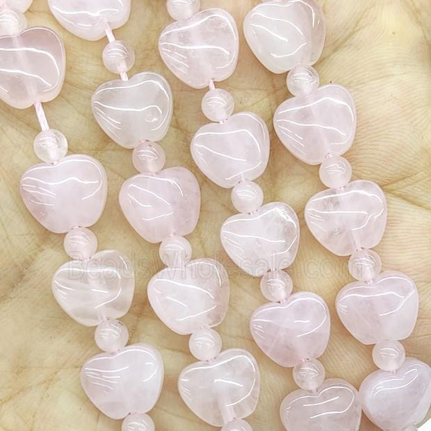 Natural Pink Rose Quartz Apple Beads