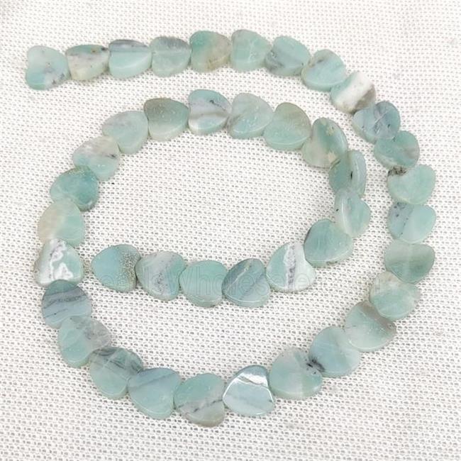 Blue Amazonite Heart Beads