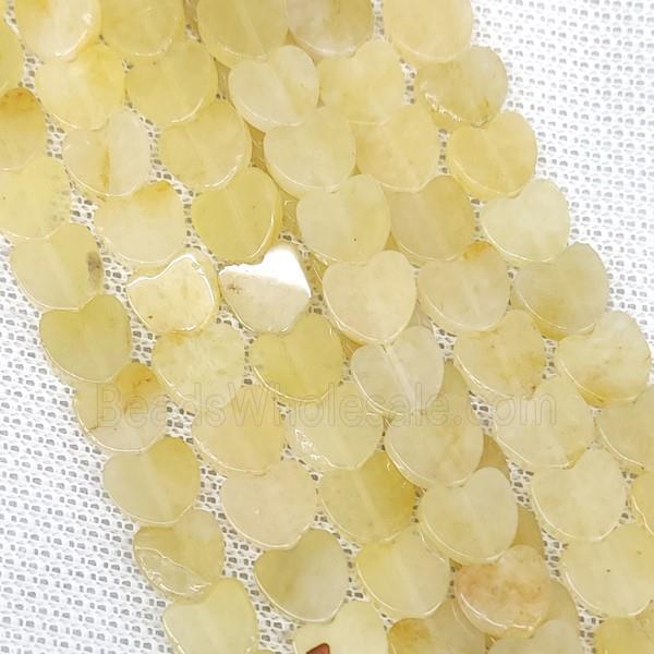 Yellow Honey Jade Heart Beads