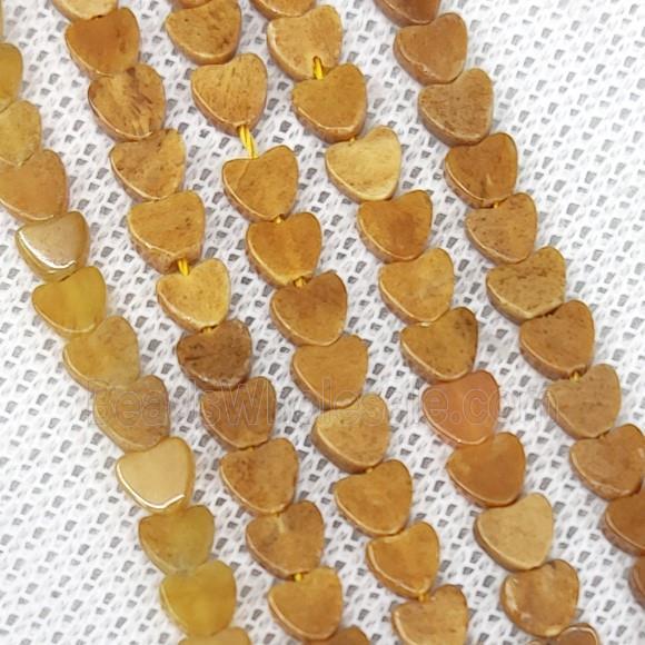 Yellow Ivory Jasper Beads Heart