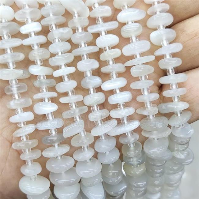 Natural White Moonstone Spacer Beads Freeform Chips