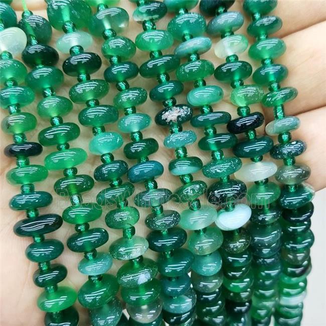Natural Agate Spacer Beads Green Dye Freeform