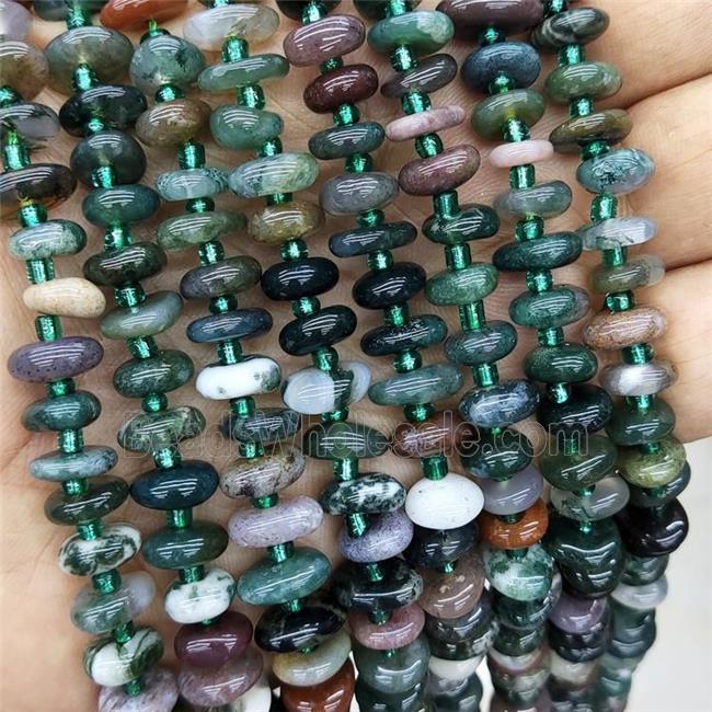 Natural Indian Agate Spacer Beads Freeform Chips Green
