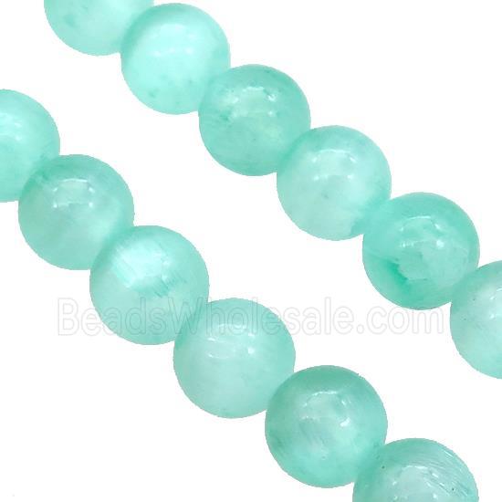 Green Selenite Beads Smooth Round Dye