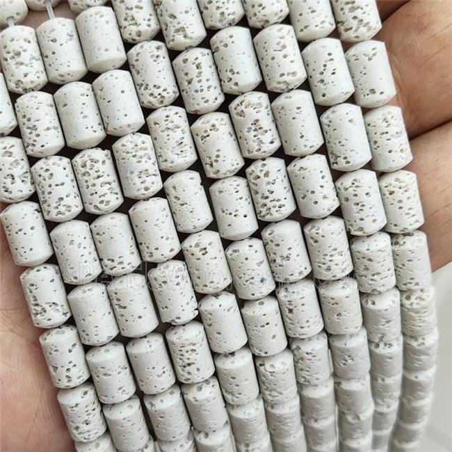 Rock Lava Column Beads Milk White Dye