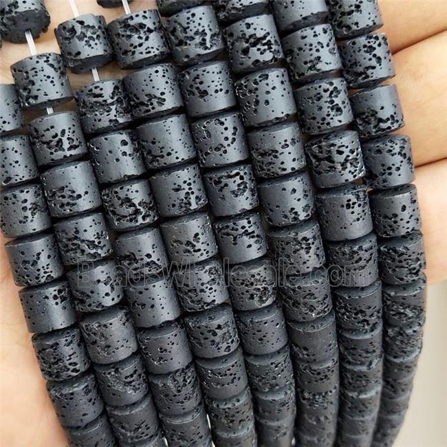 Black Rock Lava Column Beads Tube