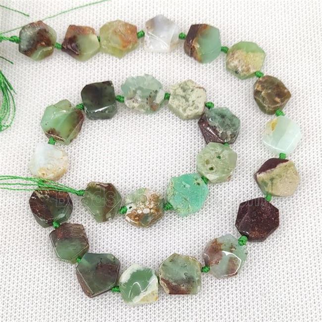 Natural Australian Chrysoprase Beads Hexagon Green