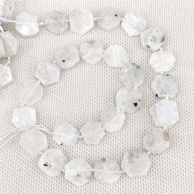 Natural White Moonstone Beads Hexagon