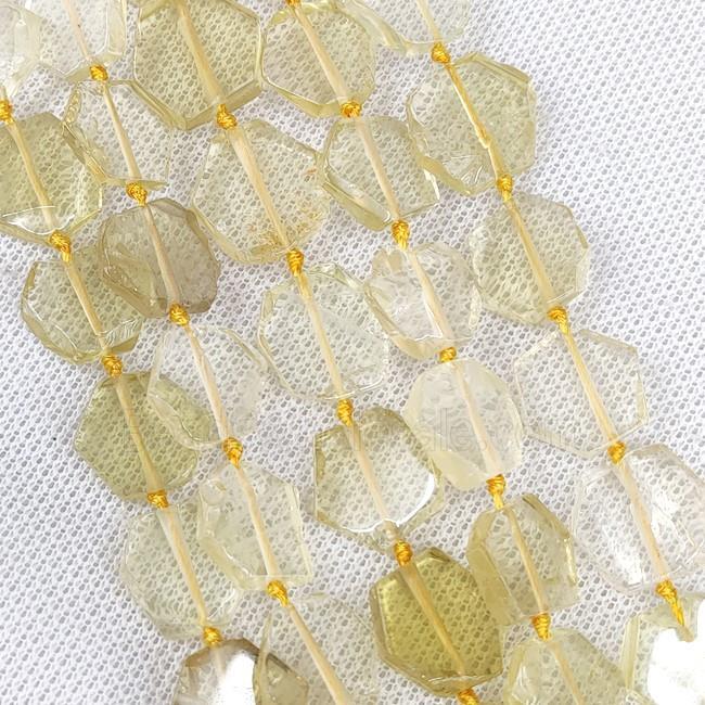 Natural Lemon Quartz Beads Hexagon