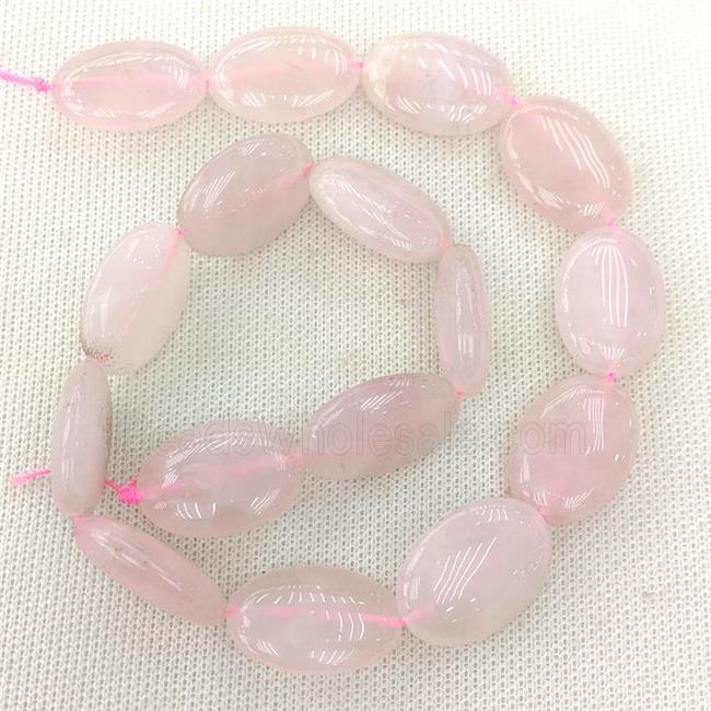 Natural Pink Rose Quartz Oval Beads