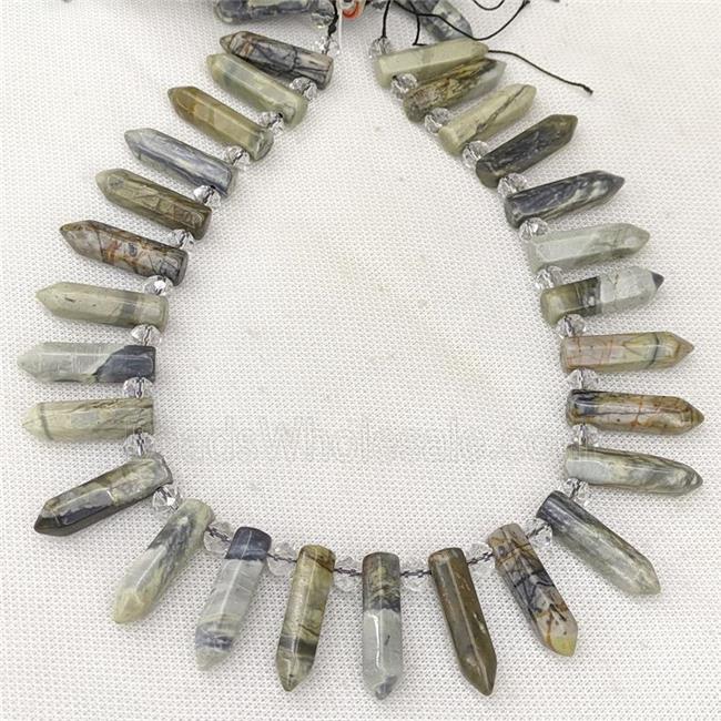 Picasso Jasper Beads Gray Bullet