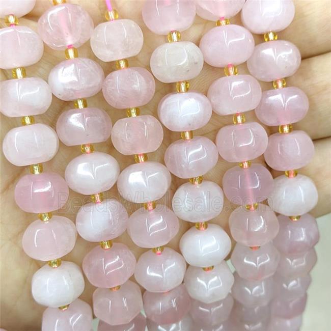 Natural Pink Rose Quartz Lantern Beads Pumpkin