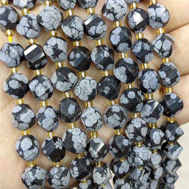 Natural Snowflake Jasper Twist Beads S-Shape Faceted
