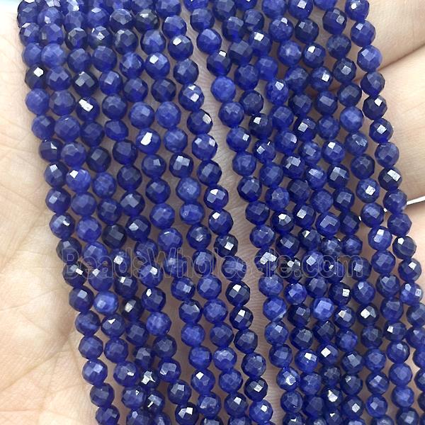 Natural Blue Sodalite Beads Tiny A-Grade Faceted Round