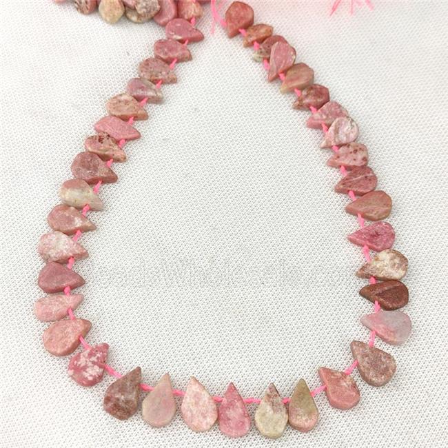 Natural Pink Rhodonite Beads Teardrop Topdrilled