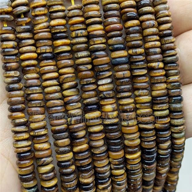 Natural Tiger Eye Stone Heishi Spacer Beads
