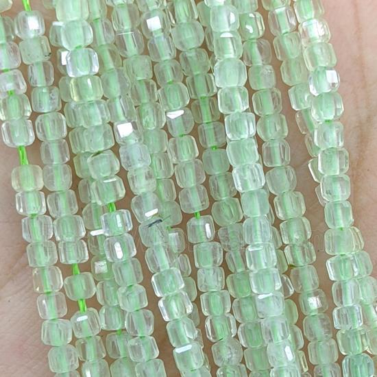 Natural Green Prehnite Beads A-Grade Faceted Cube