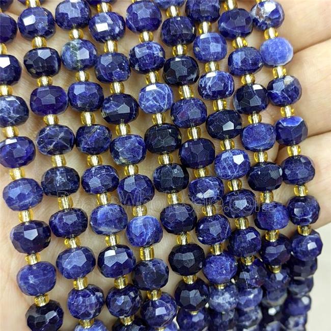 Natural Blue Sodalite Beads Faceted Rondelle A-Grade