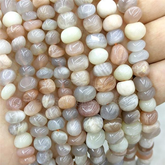 Natural Moonstone Chips Beads Freeform Multicolor