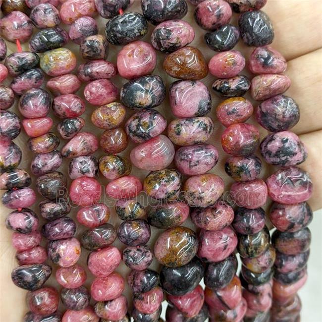 Natural Brazilian Rhodonite Beads Red Chips Freeform