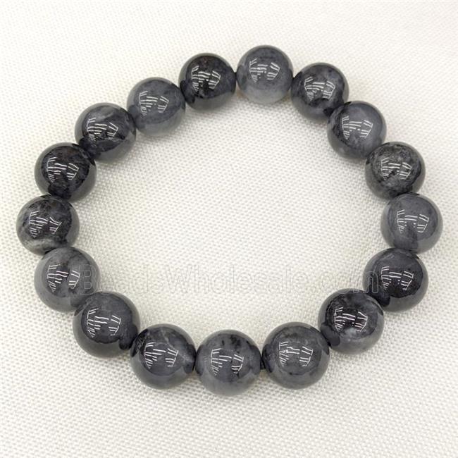 Natural Burmese Jadeite Bracelets Inkblack Stretch