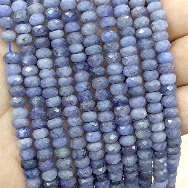 Natural Tanzanite Beads AA-Grade Faceted Rondelle Blue