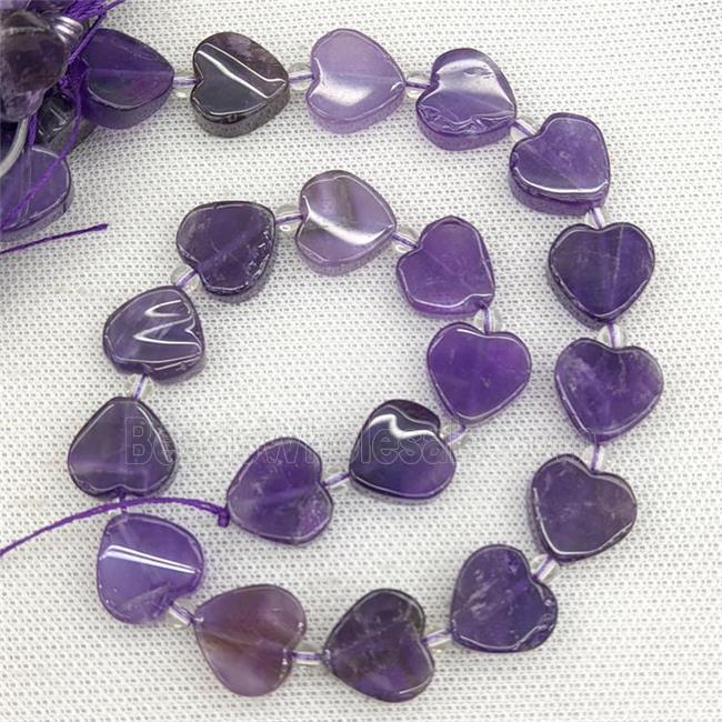 Natural Amethyst Heart Beads Purple