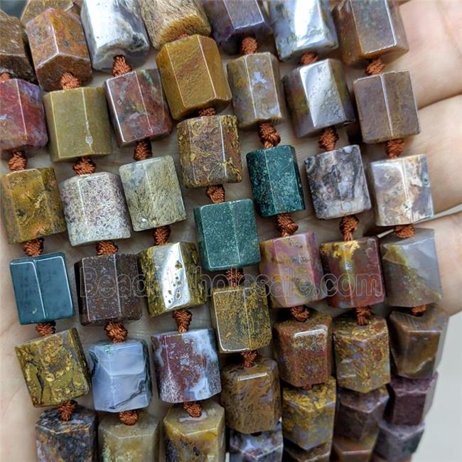 Natural Ocean Agate Column Beads Multicolor