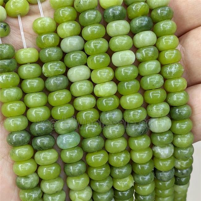 Chinese Taiwan Jadeite Beads Green Smooth Rondelle