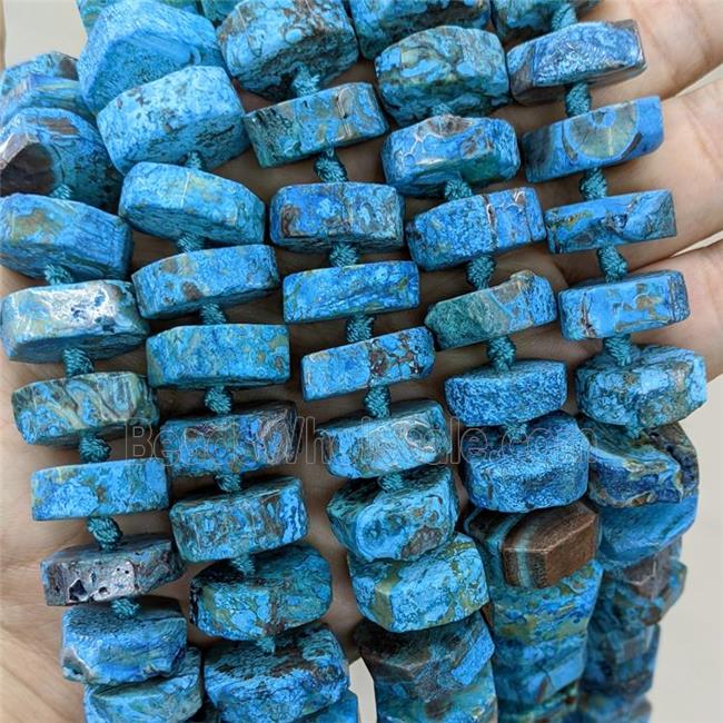 Natural Ocean Jasper Heishi Spacer Beads Blue Dye