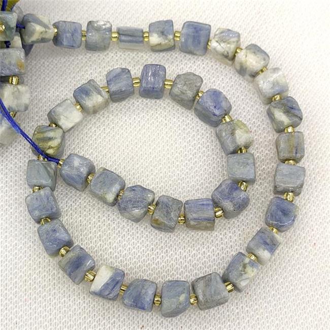 Natural Blue Kyanite Cube Beads