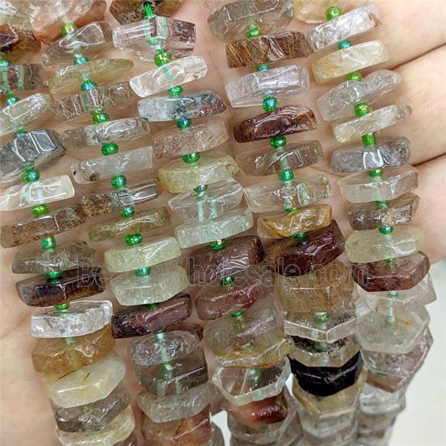 Natural Green Rutilated Quartz Heishi Spacer Beads
