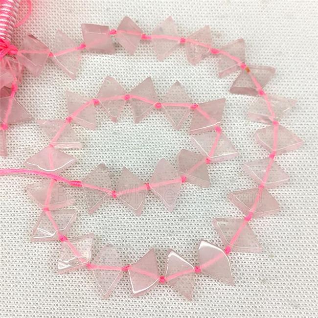 Natural Pink Rose Quartz Rhombus Beads