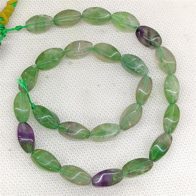 Natural Green Fluorite Twist Beads